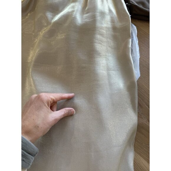 Alex Evenings Champagne Beige Two Piece Jacket Sleeveless Dress Womens 6 Shiny - Picture 7 of 10